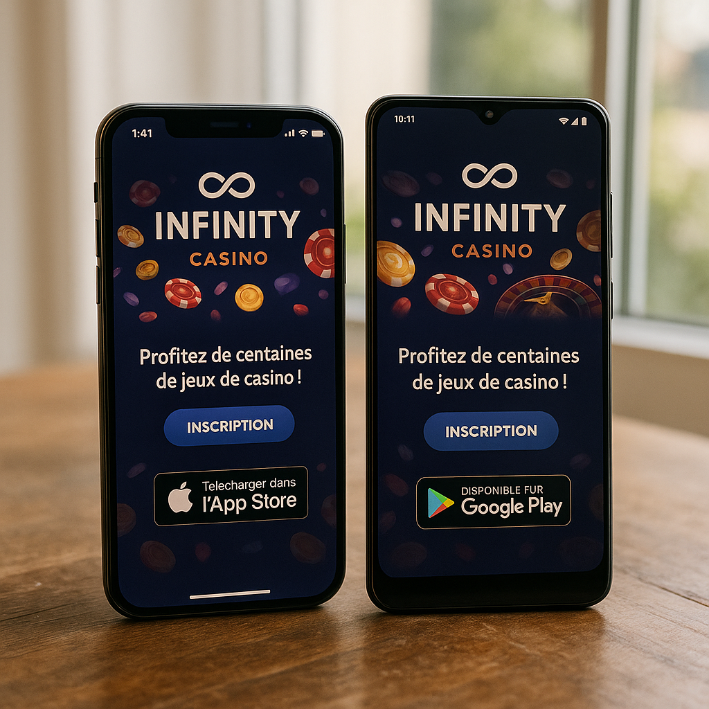 Infinity Casino - Accès via navigateur mobile iOS et Android